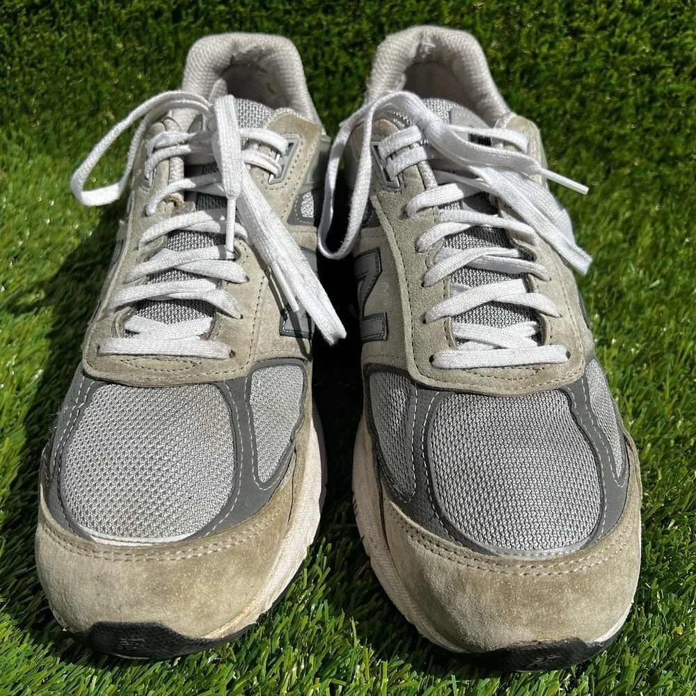 New Balance 990v5 Shoes Men Size 11.5 Grey Made in USA M990GL5 Suede Mesh